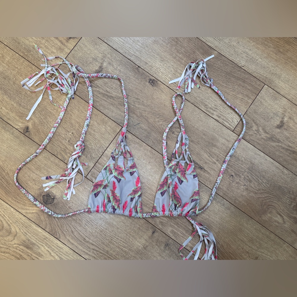 Acacia Swimwear Floral Bikini - Gray and Pink